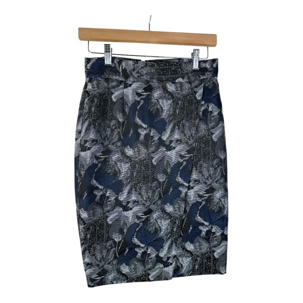 NWT Antonio Melani Diana Skirt Sapphire/Grey Size 2 Blue Floral Print